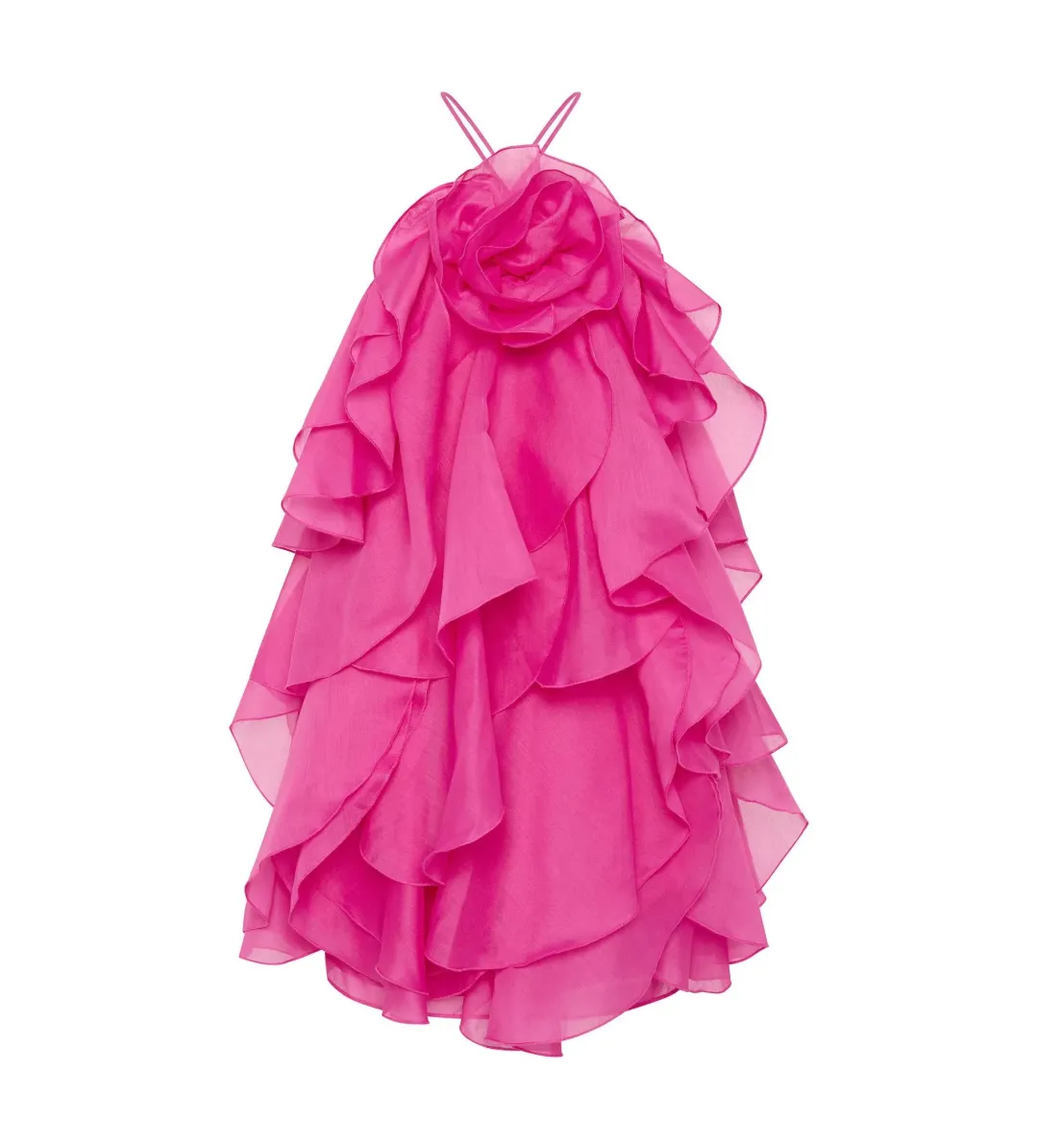 Aje Pandorea Layered Mini Dress Fuchsia Rose Size AU 12 for rent on The Volte - main image
