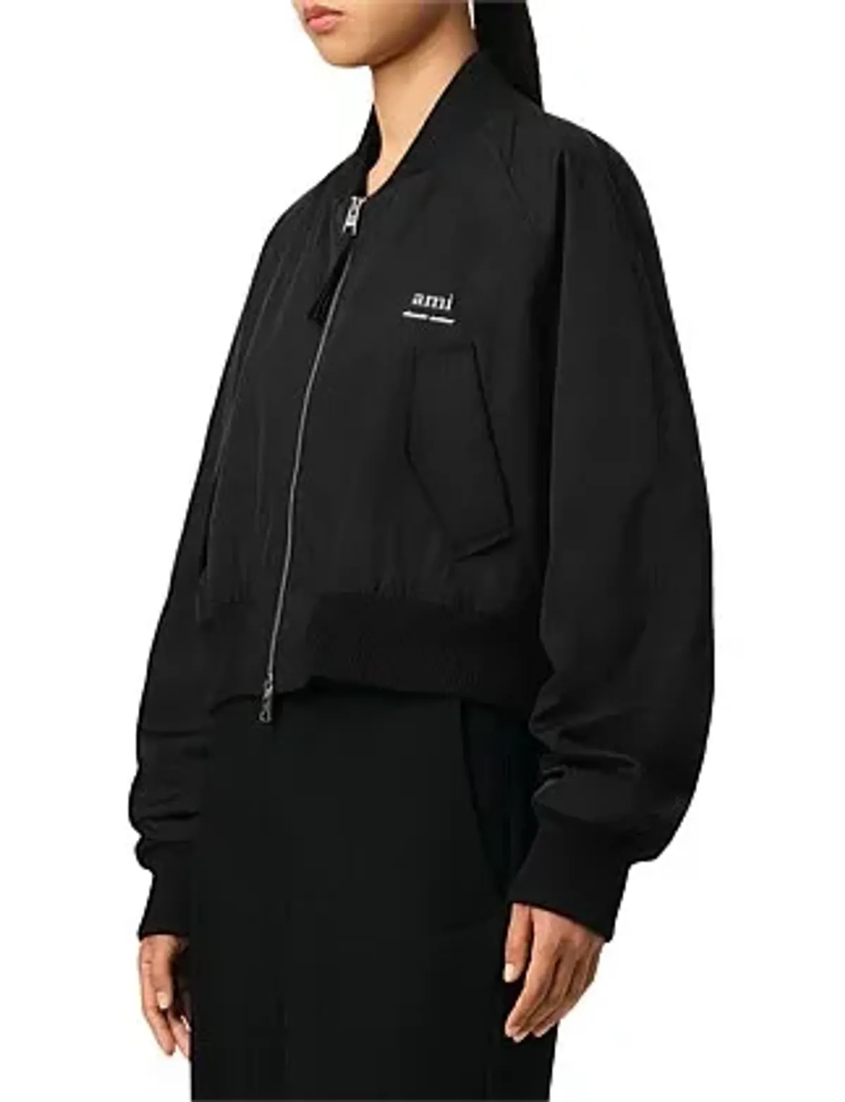 AMI Loose Twill Bomber Jacket AMI Logo Black Size M / AU 10 - Image 3