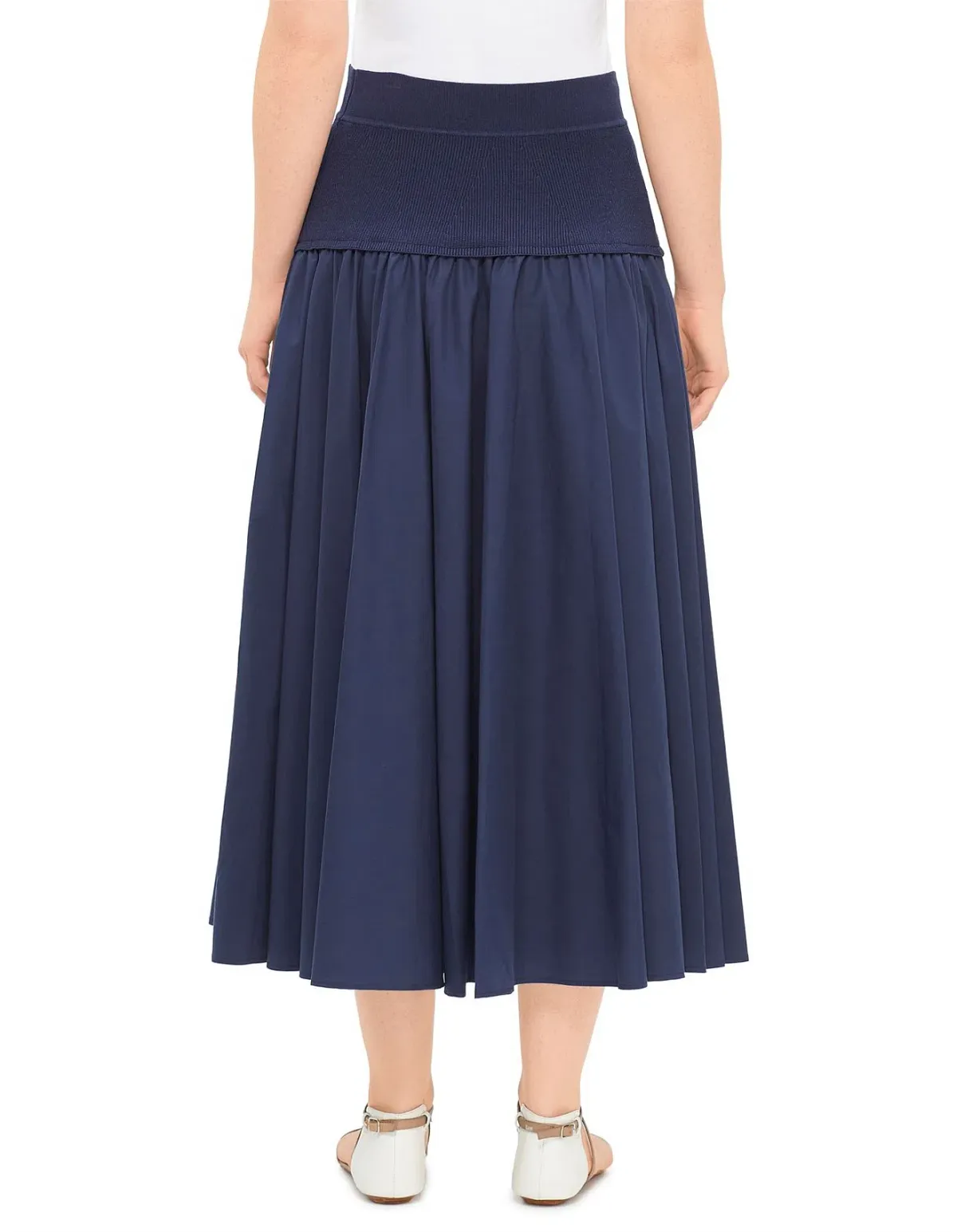 Simkhai Stella Maxi Skirt With Knit Yoke Blue Size 8 - Image 3