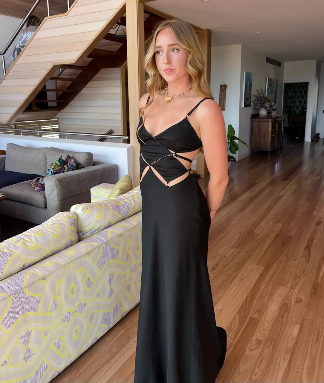 Bec & Bridge Diamond Days Strap Maxi Dress Black Size 10 for rent on The Volte - main image