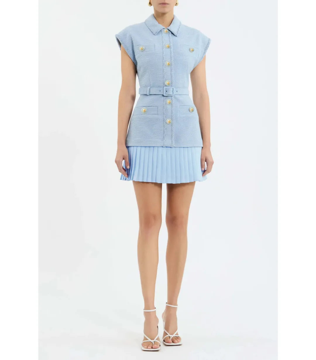 Rebecca Vallance Jonie Mini Dress Pale Blue Size 10 for rent on The Volte - main image