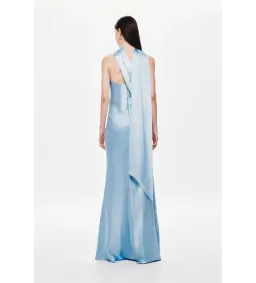 MISHA The Lilia Satin Dress in Blue Size 10 for rent on The Volte - image 3