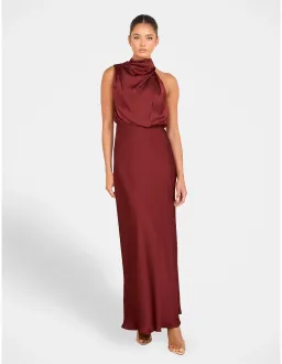 Pilgrim Otillie High Neck Gown Burgundy Size AU 12 for rent on The Volte - image 1