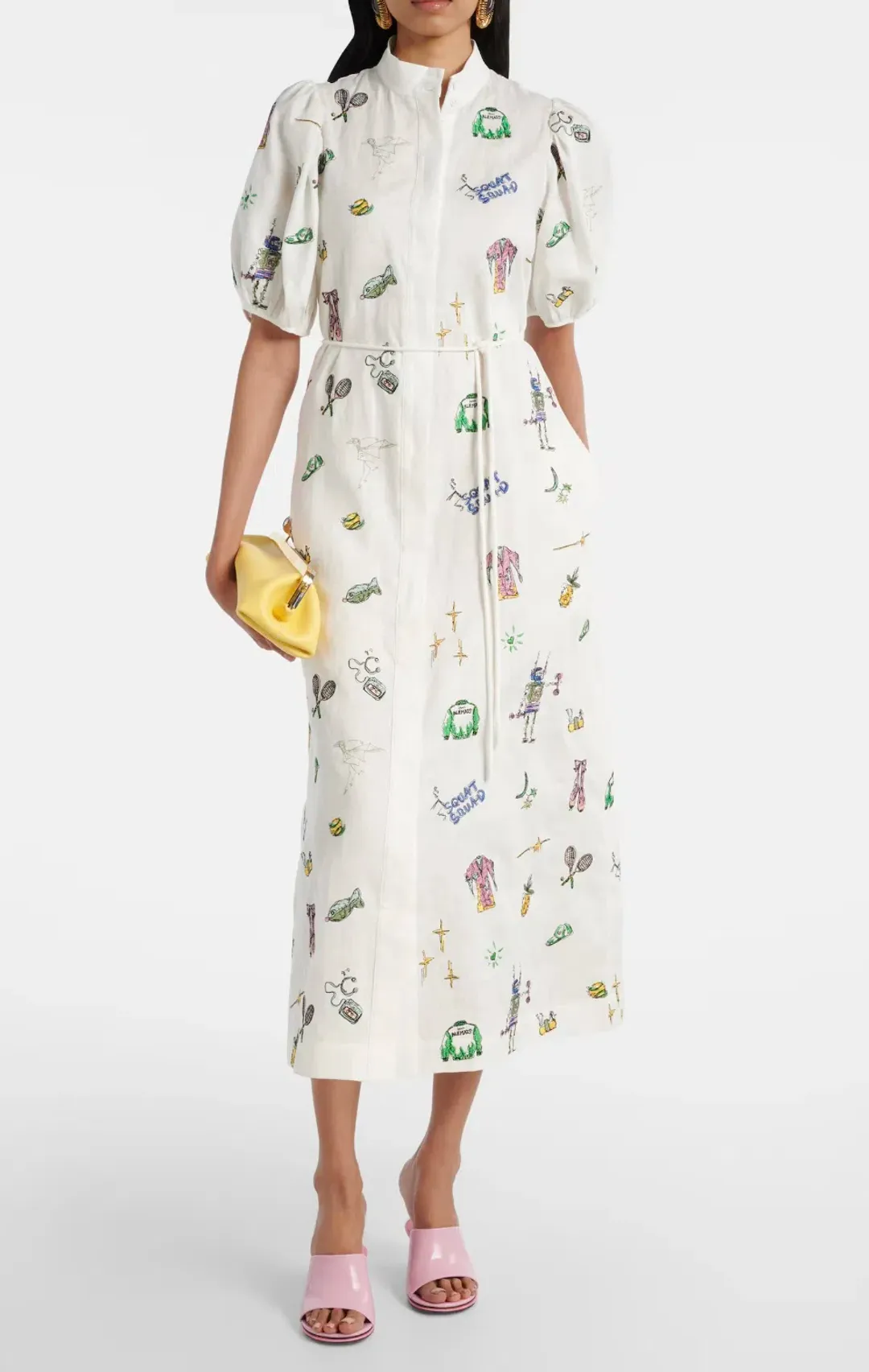 Alemais Play Embroidered Shirtdress in White Size 10 for rent on The Volte - main image