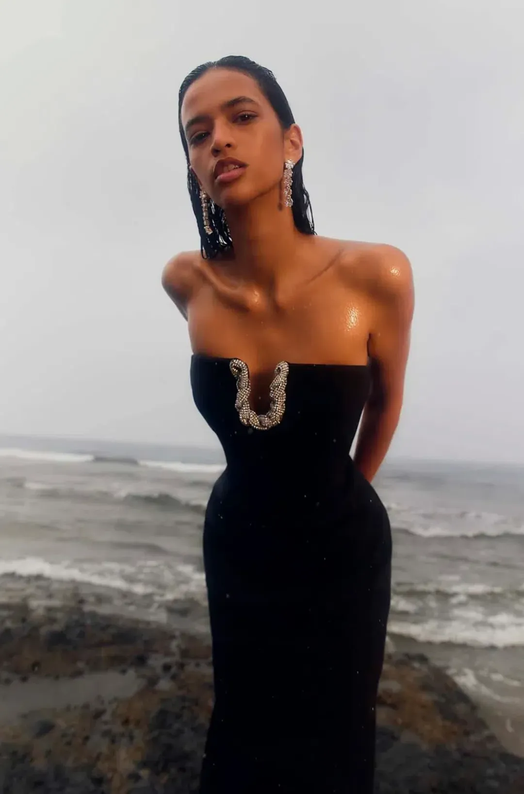 Rachel Gilbert Atticus Gown in Black Size 8 for rent on The Volte - main image