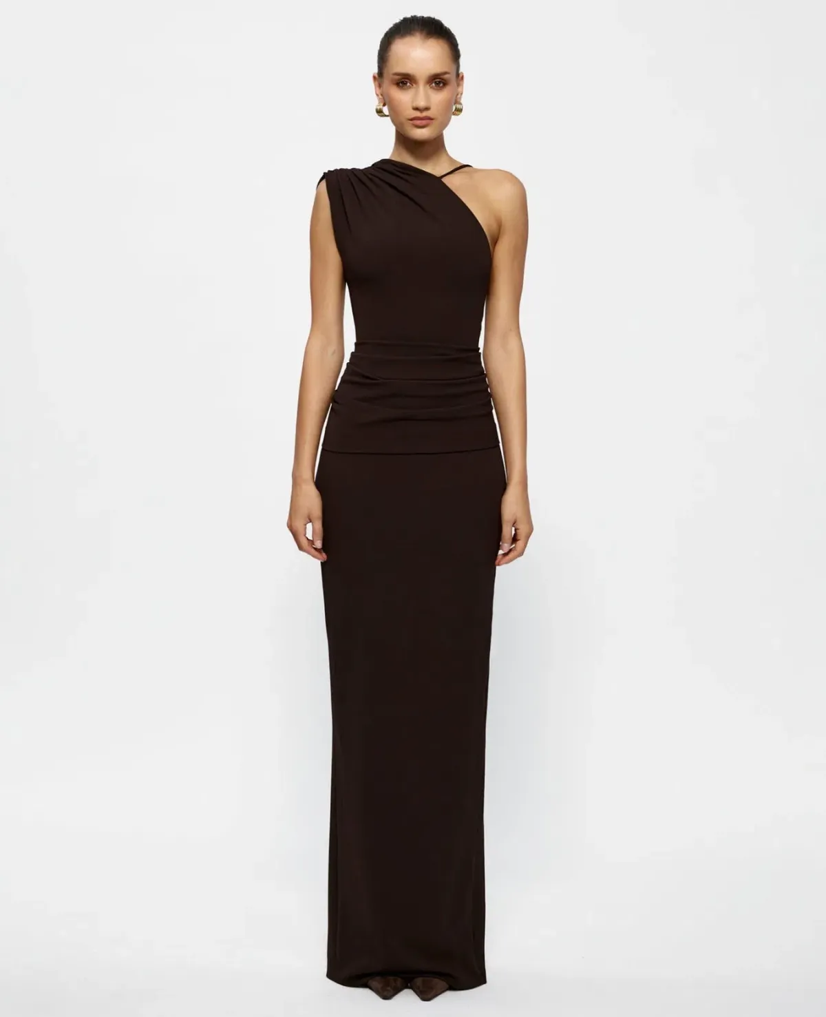 Effie Kats Greer Gown in Coffee Brown Size 8 - Image 1