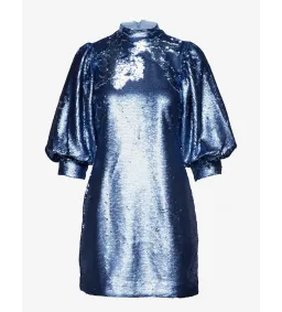 Ganni Forever Sequin Mini Dress in Blue Size 10 for rent on The Volte - image 4