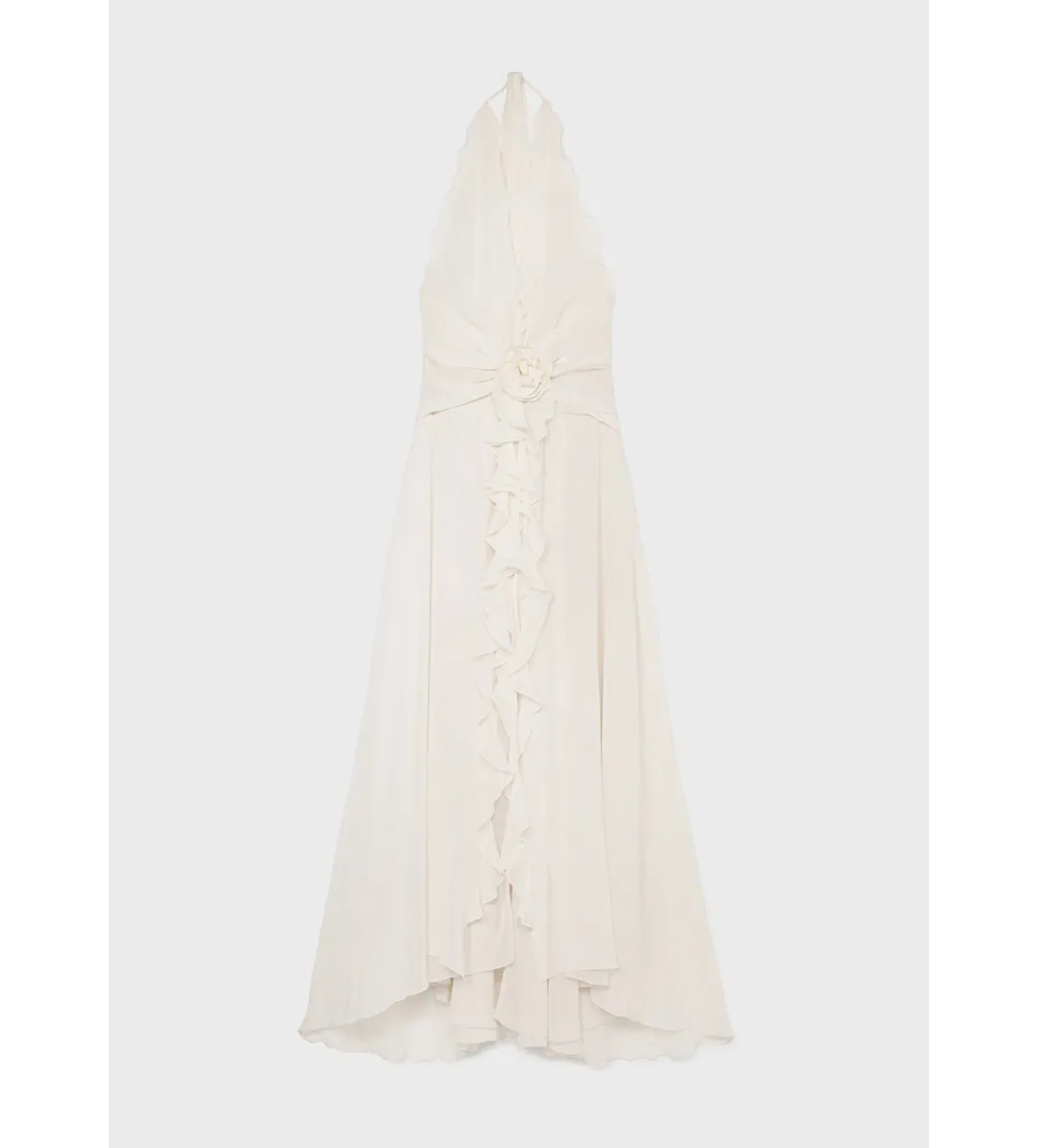 Blumarine Long Georgette Dress White Size 8 for rent on The Volte - main image
