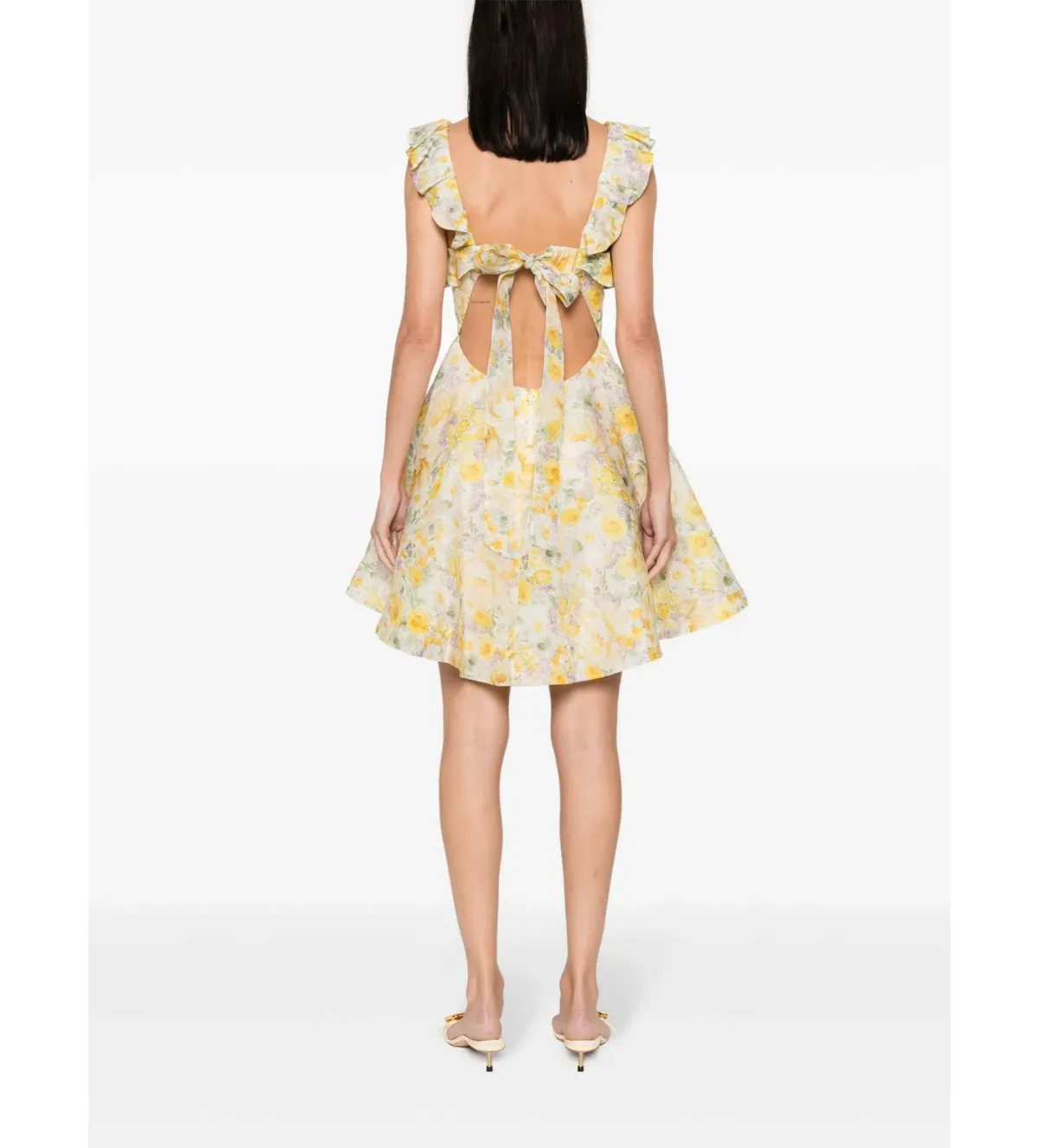 Zimmermann Harmony Frilled Mini Dress in Citrus Garden Print Size o / AU 8 - Image 3