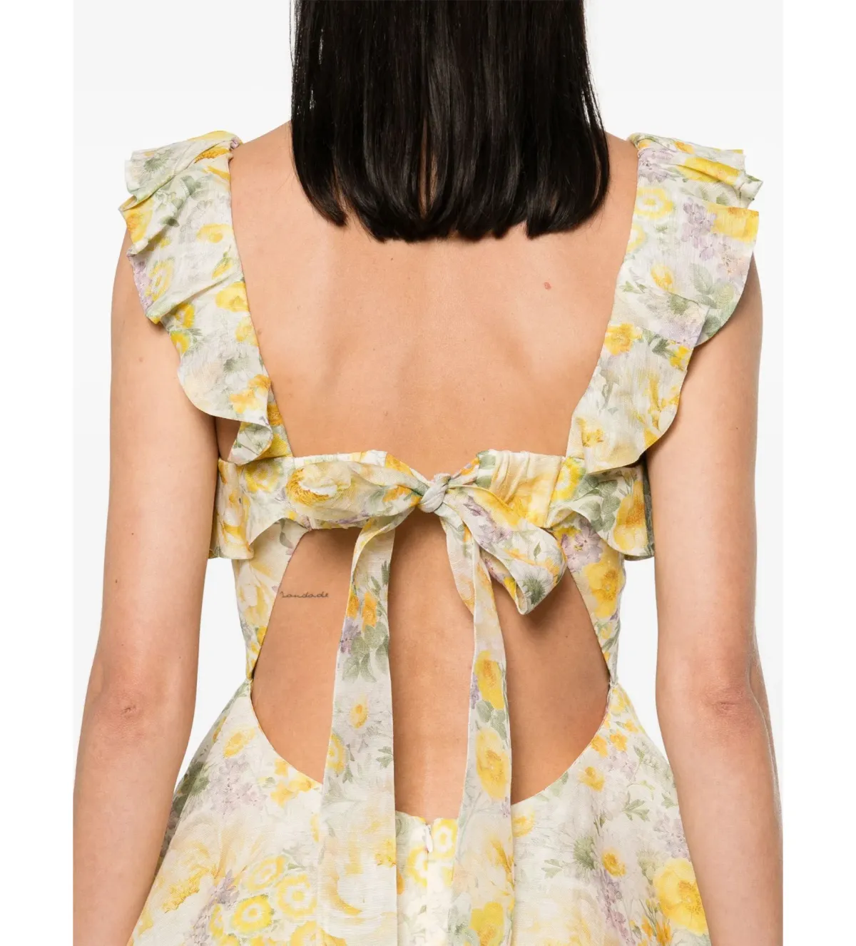 Zimmermann Harmony Frilled Mini Dress in Citrus Garden Print Size o / AU 8 - Image 4