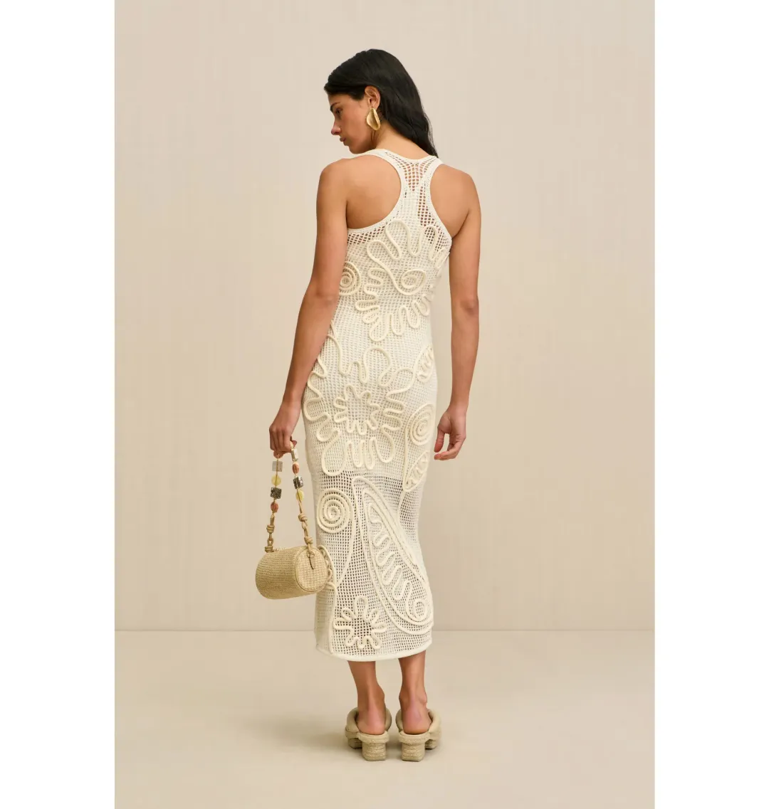 Cult Gaia Nissa Knit Midi Dress in Off White Size XS / AU 6 for rent on The Volte - main image