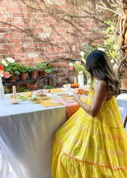 Aje Wilderness Tiered Maxi Dress Yellow Size AU 10 for rent on The Volte - image 2