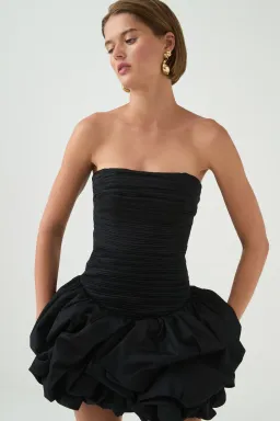 Aje Violette Bubble Hem Mini Dress in Black Size 8 for rent on The Volte - image 2