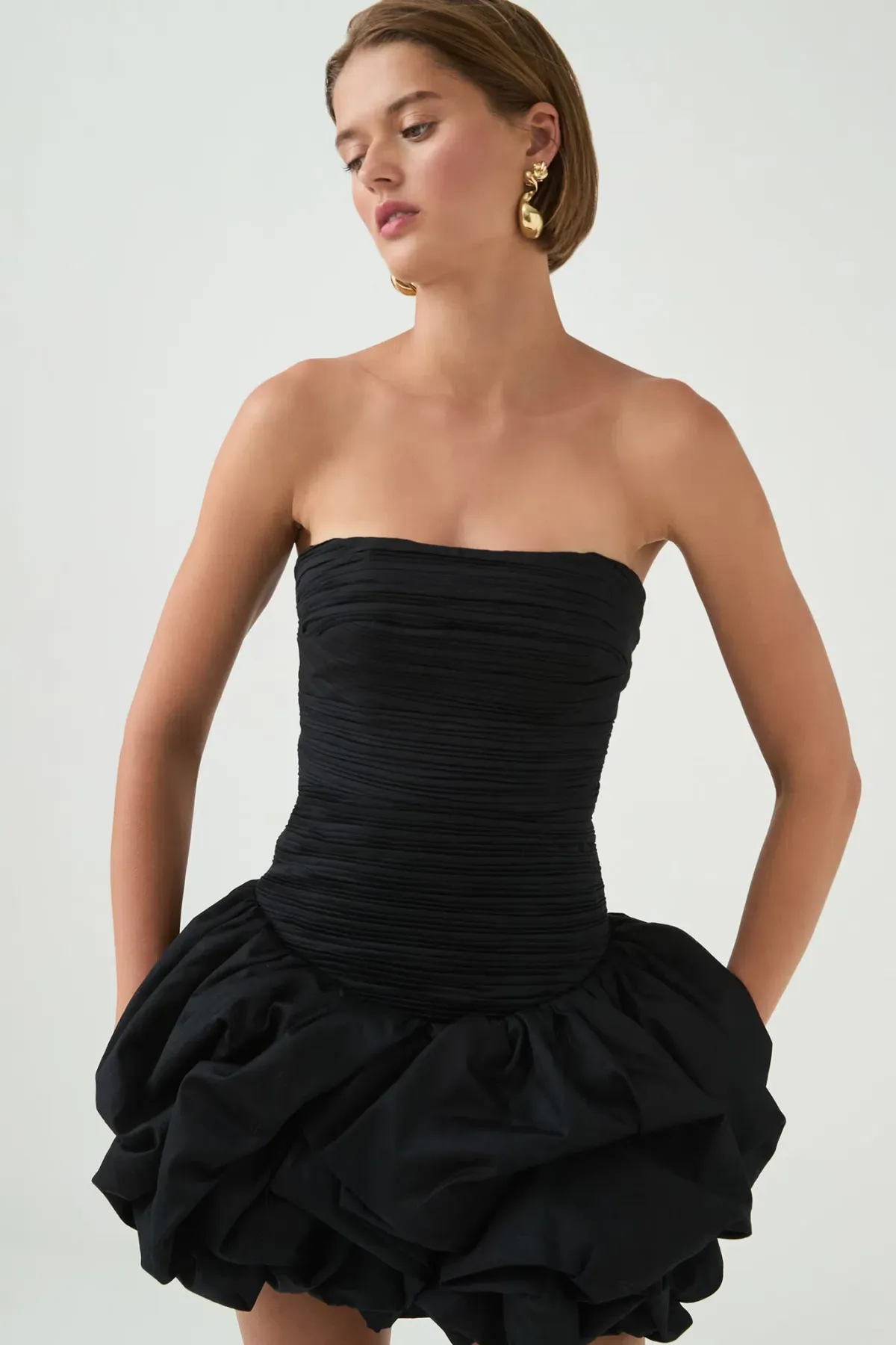 Aje Violette Bubble Hem Mini Dress in Black Size 12 - Image 2