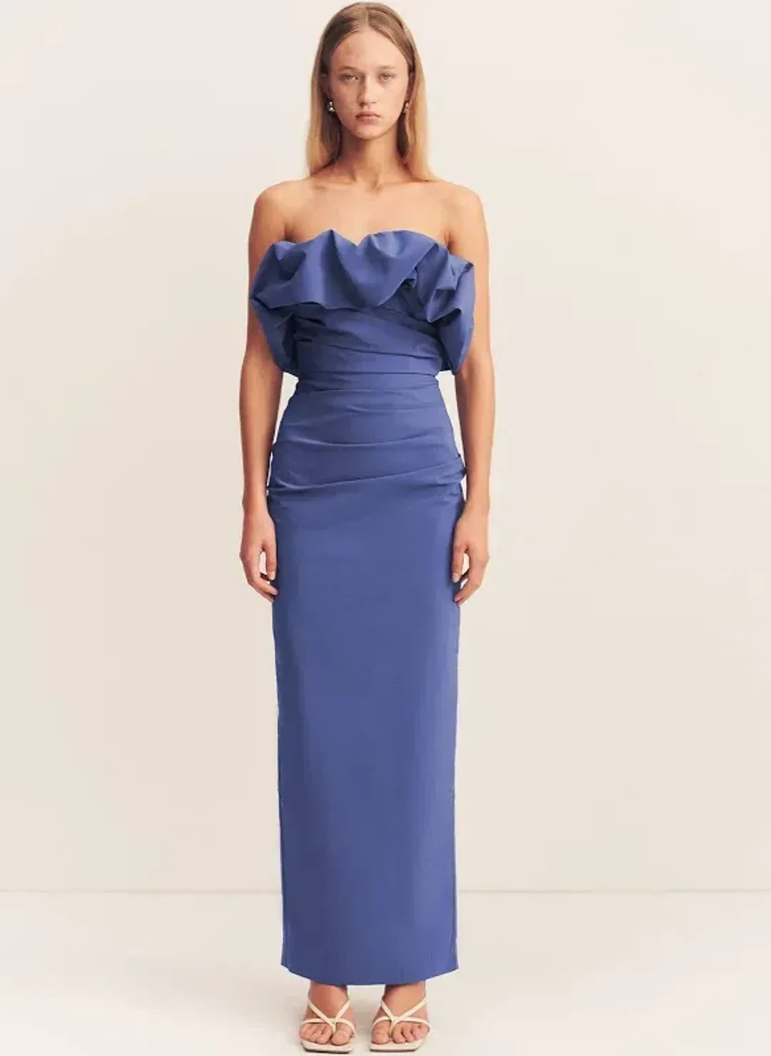 Shona Joy Campbell Strapless Dress Blue Size 6 for rent on The Volte - main image