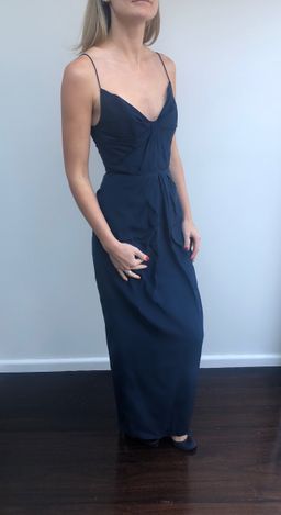 Zimmermann Pleated Silk Maxi Dress Navy Size 8 for rent on The Volte - image 3