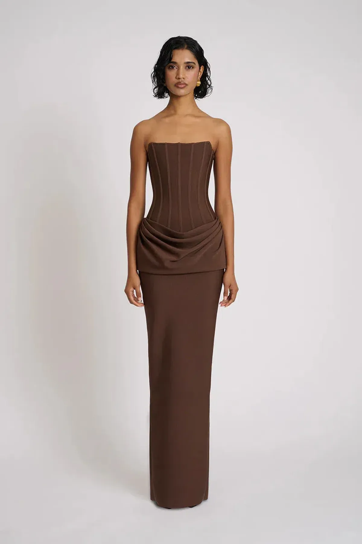 Eliya the Label Hilda Gown Chocolate Size 8 - Image 1
