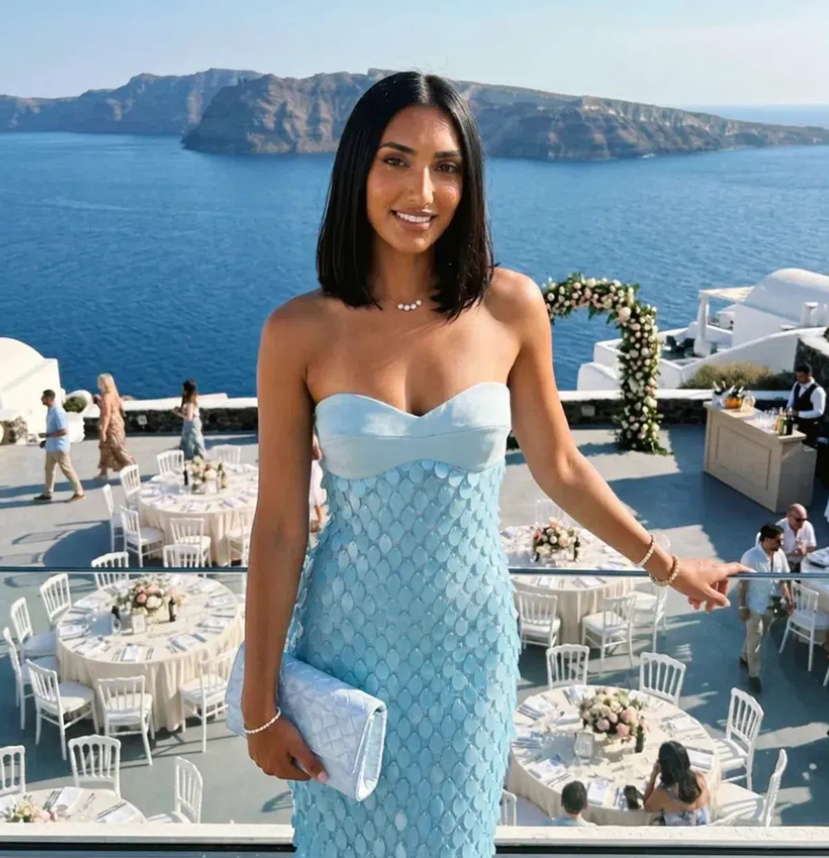 Manning Cartell Supreme Extreme Balconette Midi Dress Aqua Spritz Blue Size 8 - Image 1