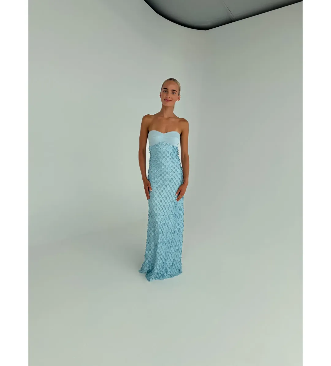 Manning Cartell Supreme Extreme Balconette Midi Dress Aqua Spritz Blue Size 8 for rent on The Volte - main image