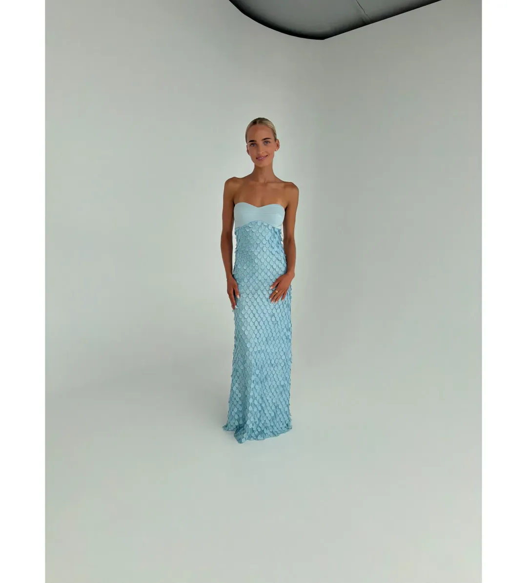Manning Cartell Supreme Extreme Balconette Midi Dress Aqua Spritz Blue Size 8 for rent on The Volte - main image