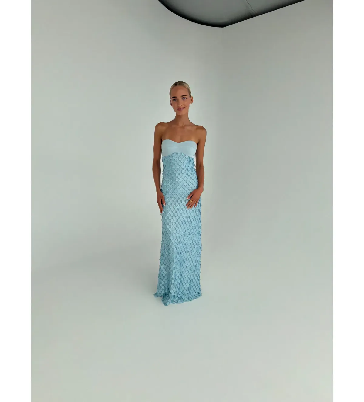 Manning Cartell Supreme Extreme Balconette Midi Dress Aqua Spritz Blue Size 8 for rent on The Volte - main image