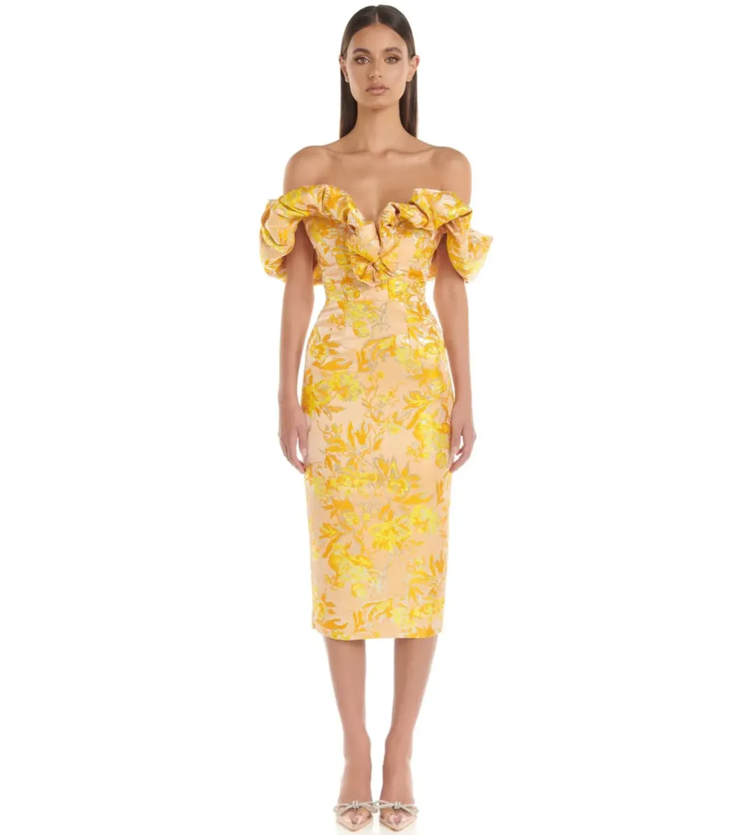 Eliya The Label Brielle Midi Dress Size AU 6 for rent on The Volte - main image