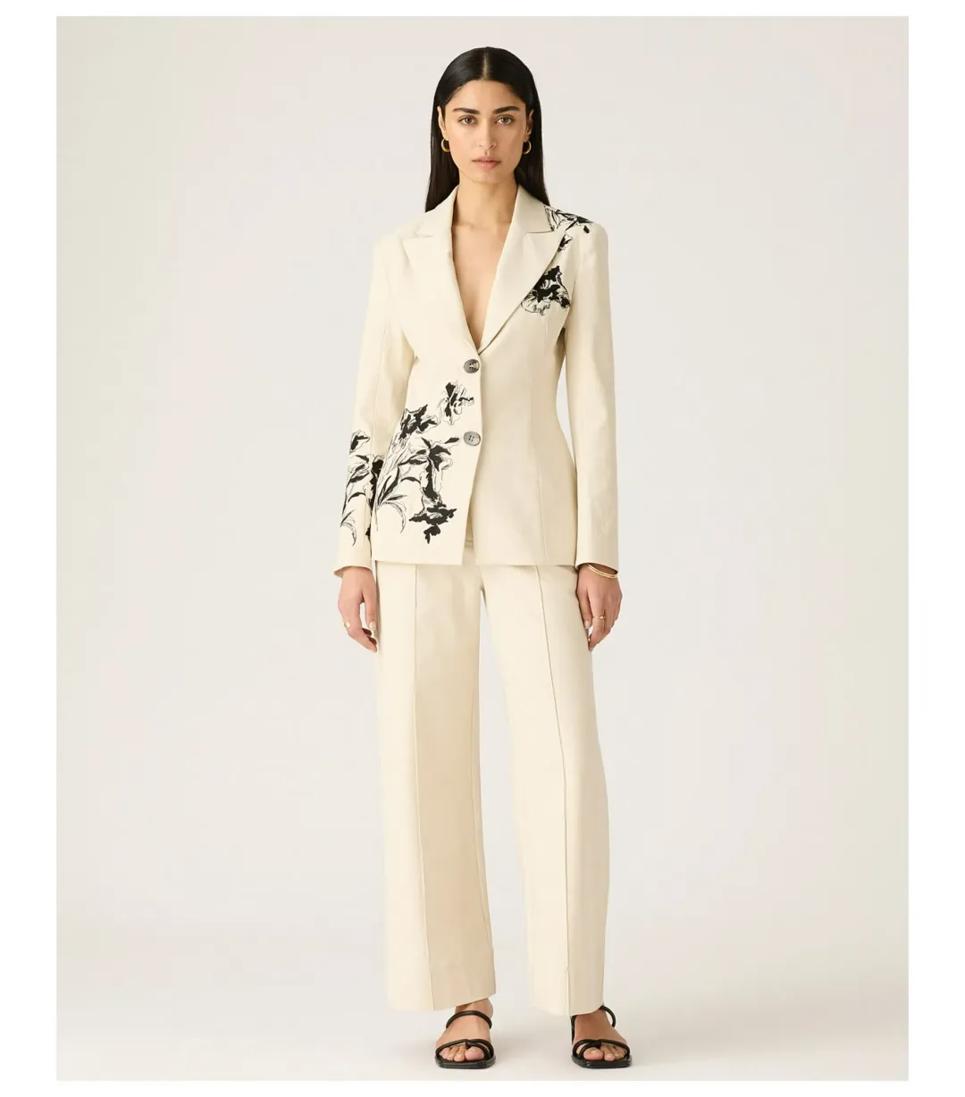 Mos The Label Lis Embroidery Blazer Ivory Size AU 16 for rent on The Volte - main image