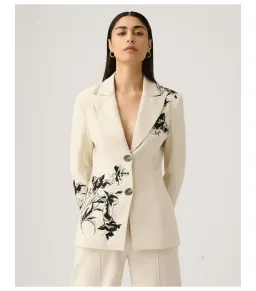 Mos The Label Lis Embroidery Blazer Ivory Size AU 16 for rent on The Volte - image 3