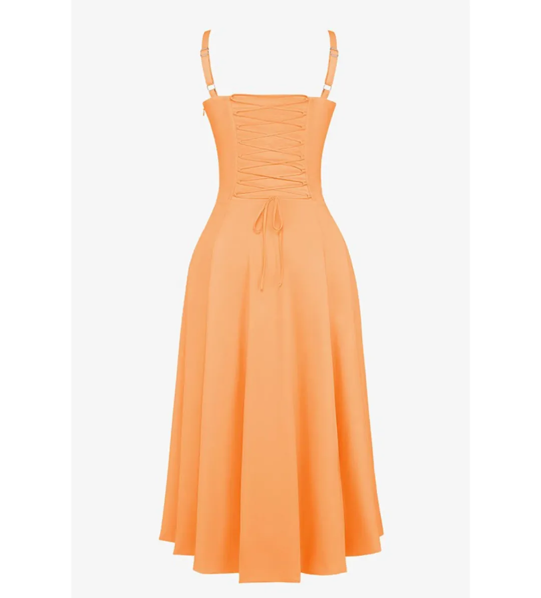 House of CB Carmen Bustier Midi Sundress Tangerine Size XS/AU 6 for rent on The Volte - main image