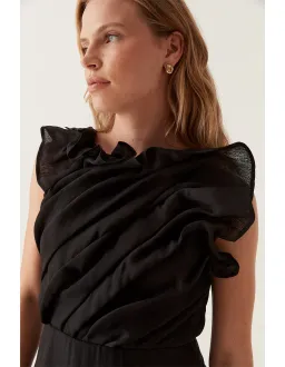 Aje Genesis Midi Dress Black Size AU 8 for rent on The Volte - image 5