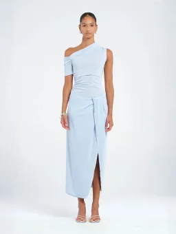 BENNI Cleo One Shoulder Maxi Dress Sky Size AU 8 for rent on The Volte - image 1