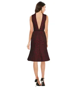 Camilla and Marc Monochrome Knee-Length Dress Burgundy Print Size AU 12 for rent on The Volte - image 2