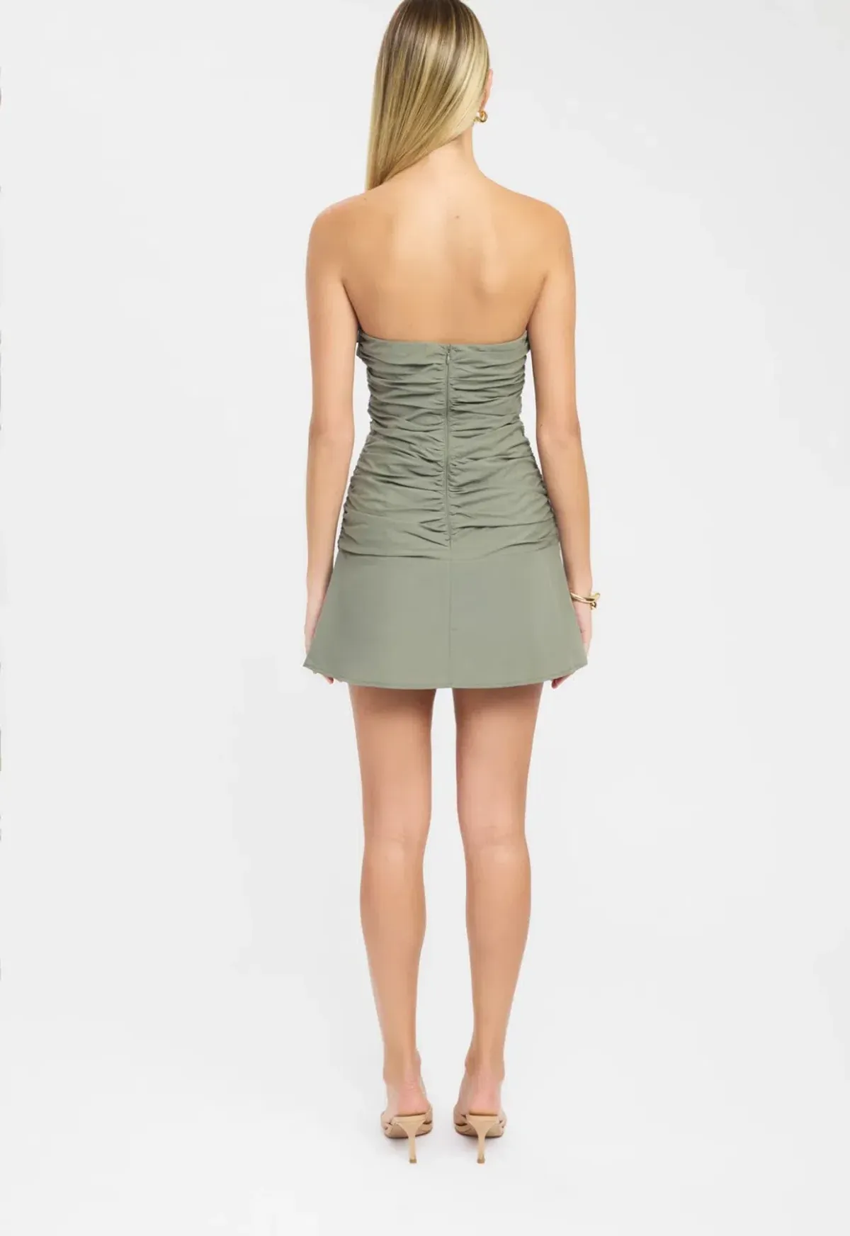 Kookai Romeo Strapless Mini Dress Green Size 12 - Image 3