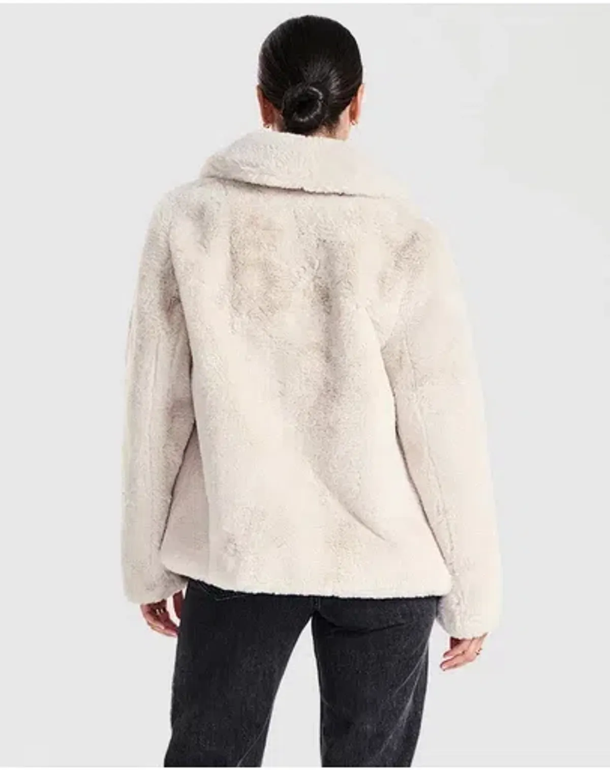 Ena Pelly Marni Faux Fur Jacket Bone Size AU 12 - Image 2