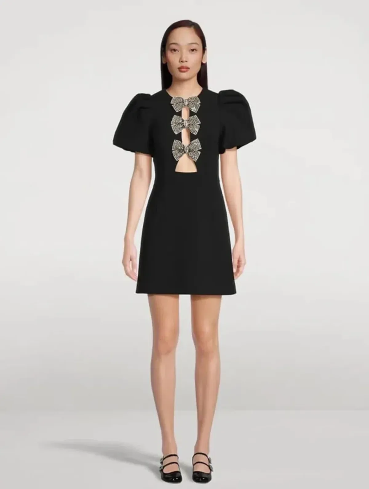 Rebecca Vallance Julianna Puff Sleeve Mini Dress Black Size 8 for rent on The Volte - main image