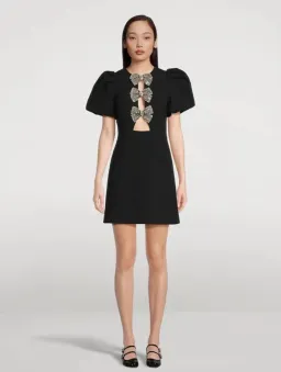Rebecca Vallance Julianna Puff Sleeve Mini Dress Black Size 8 for rent on The Volte - image 1