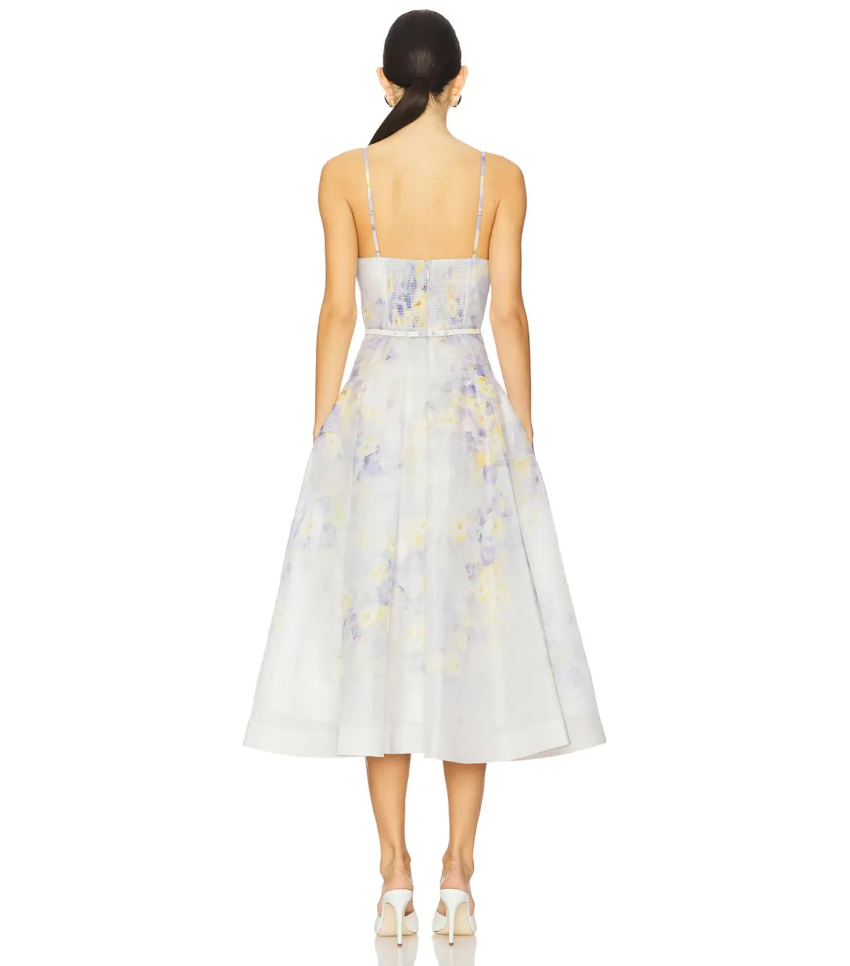Zimmermann Crush Twist Front Midi Dress Lilac Floral Size AU 10 - Image 2