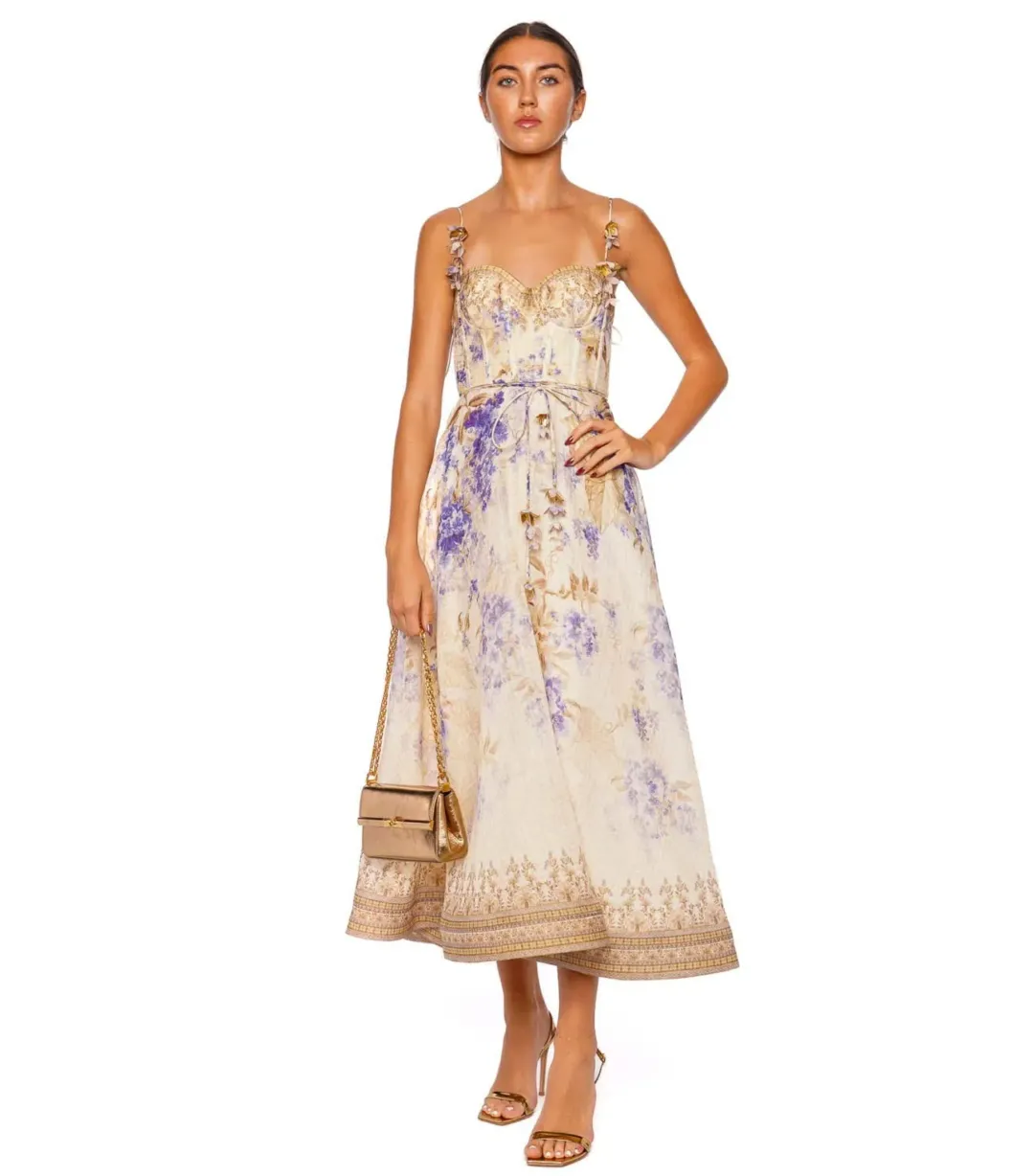 Zimmermann Dawning Picnic Dress Lilac Floral Size 2 / AU 12 for rent on The Volte - main image