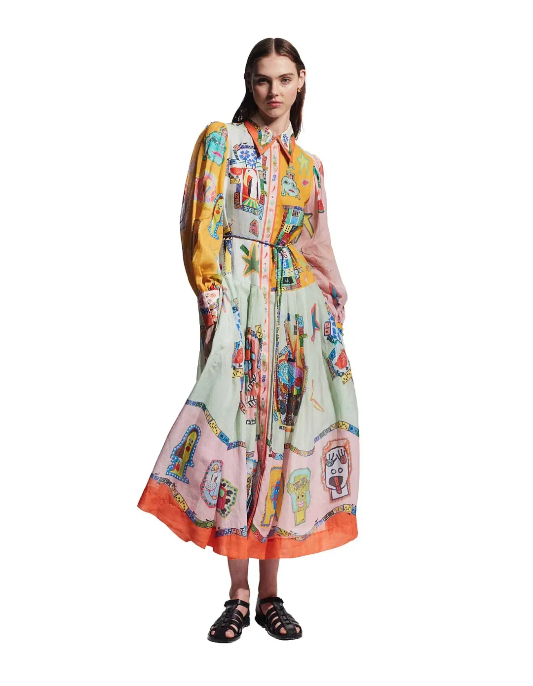 Alemais Players Shirtdress Maxi Dress Multi Size 10 for rent on The Volte - main image
