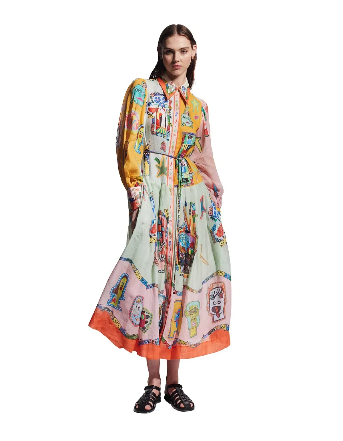 Alemais Players Shirtdress Maxi Dress Multi Size 10 - Image 1