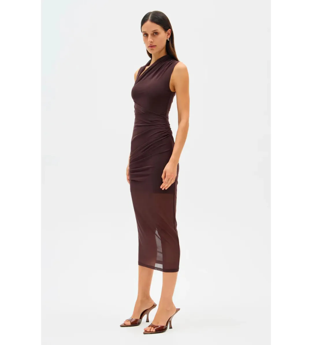 Misha Tillie Midi Dress in Brown Size 10 for rent on The Volte - main image