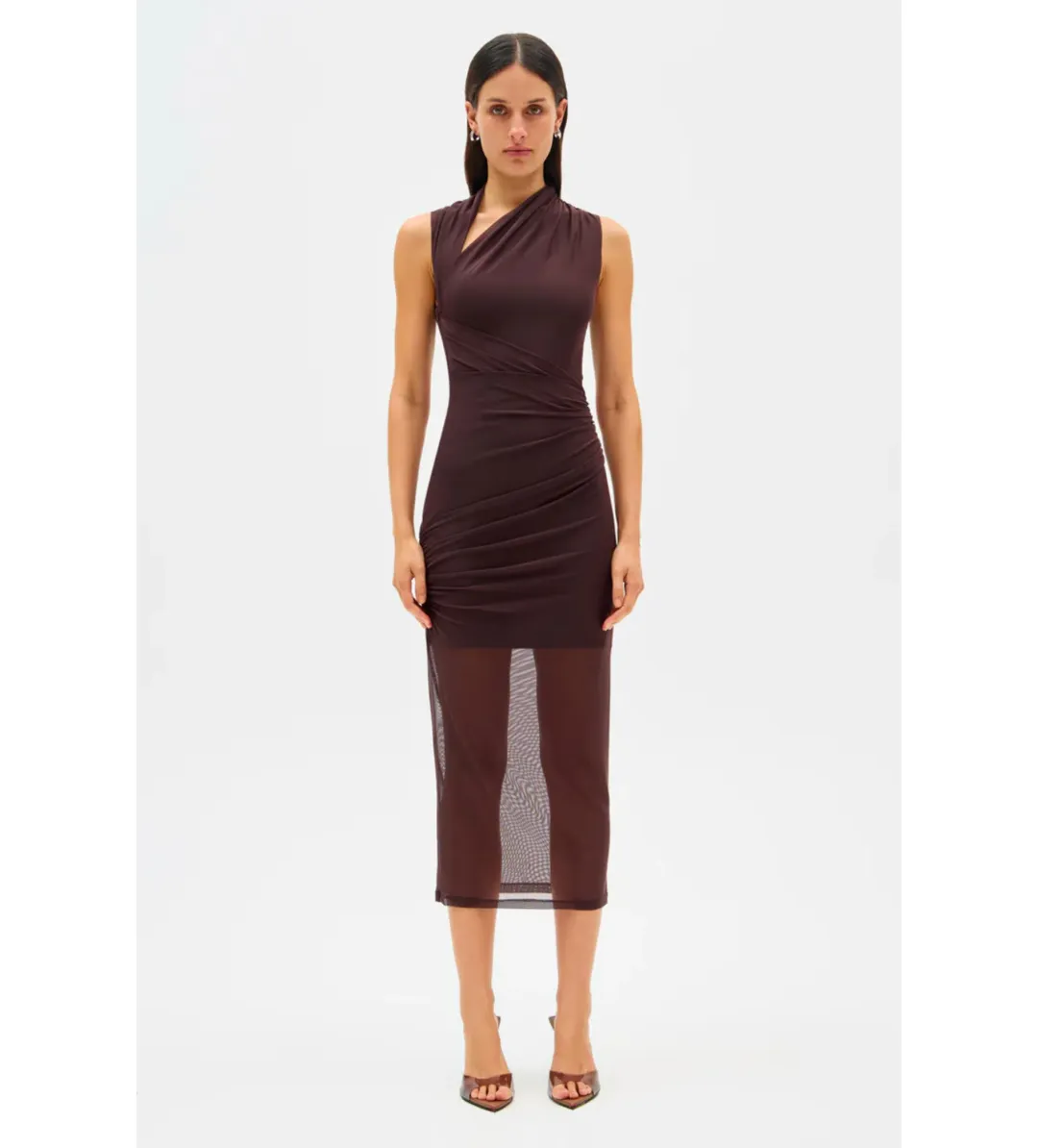 Misha Tillie Midi Dress in Brown Size 10 for rent on The Volte - main image
