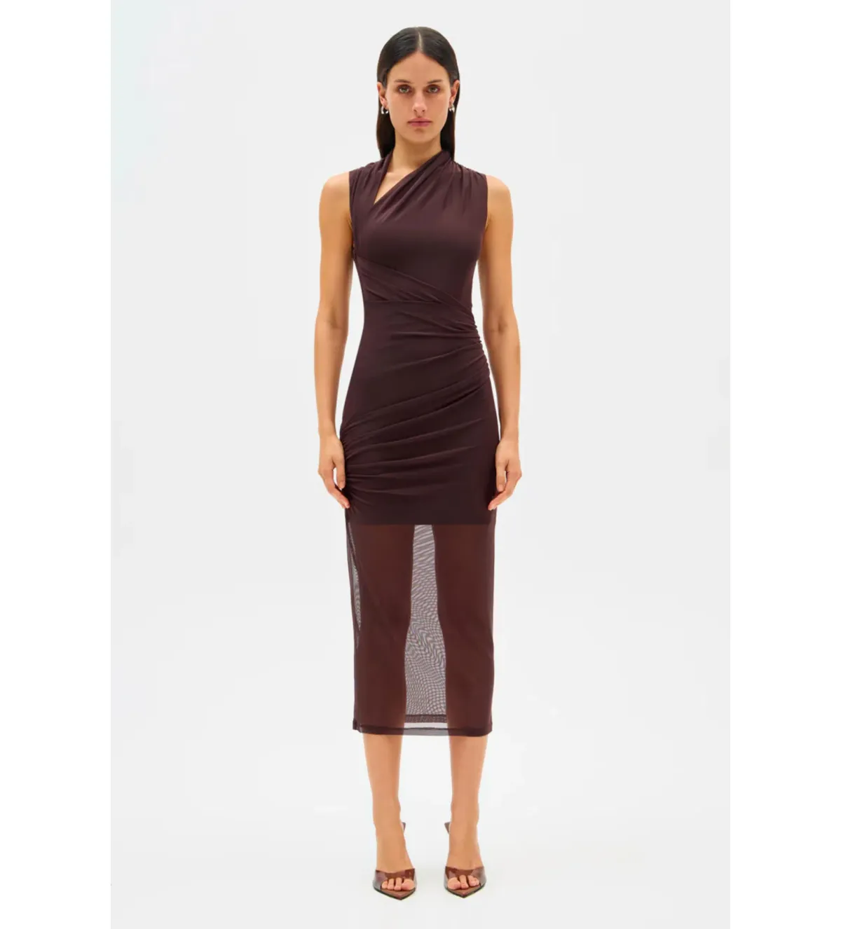 Misha Tillie Midi Dress in Brown Size 10 for rent on The Volte - main image