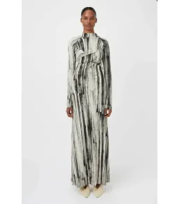 Camilla and Marc Arch Long Sleeve Midi Dress in Black Print Size AU 8 for rent on The Volte - image 1