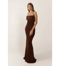 Ance Gria Camilla Maxi Dress Chocolate Brown Size XS/AU 6 for rent on The Volte - image 2