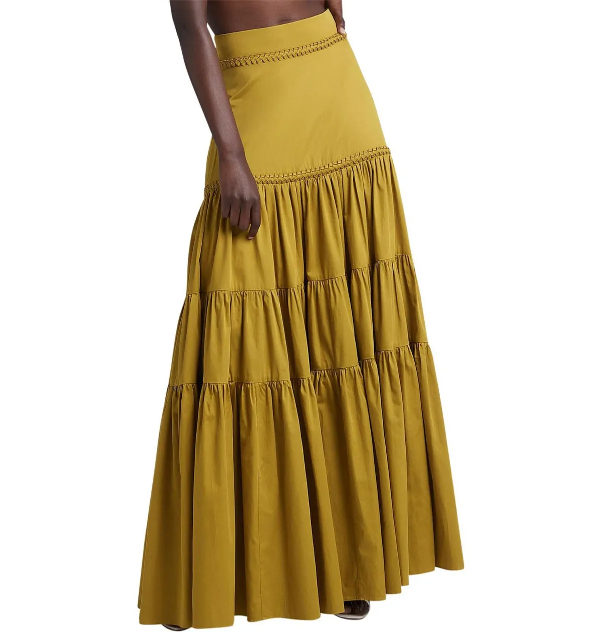 AJE Medina Casabianca Braided Tiered Skirt Yellow Size 16 - Image 1