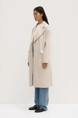 Assembly Label Sadie Single Breasted Wool Coat Oat Marle Cream Size 10 for rent on The Volte - image 2