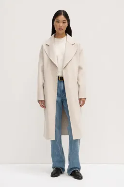 Assembly Label Sadie Single Breasted Wool Coat Oat Marle Cream Size 8 for rent on The Volte - image 1