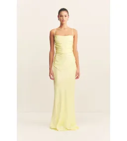 Shona Joy La Lune Lace Back Maxi Dress in lemon Size 8 for rent on The Volte - image 1