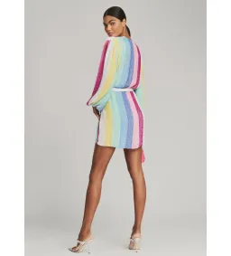 Retrofete Gabrielle Robe Sequin Dress Unicorn Stripe Rainbow Size 8/S for rent on The Volte - image 2